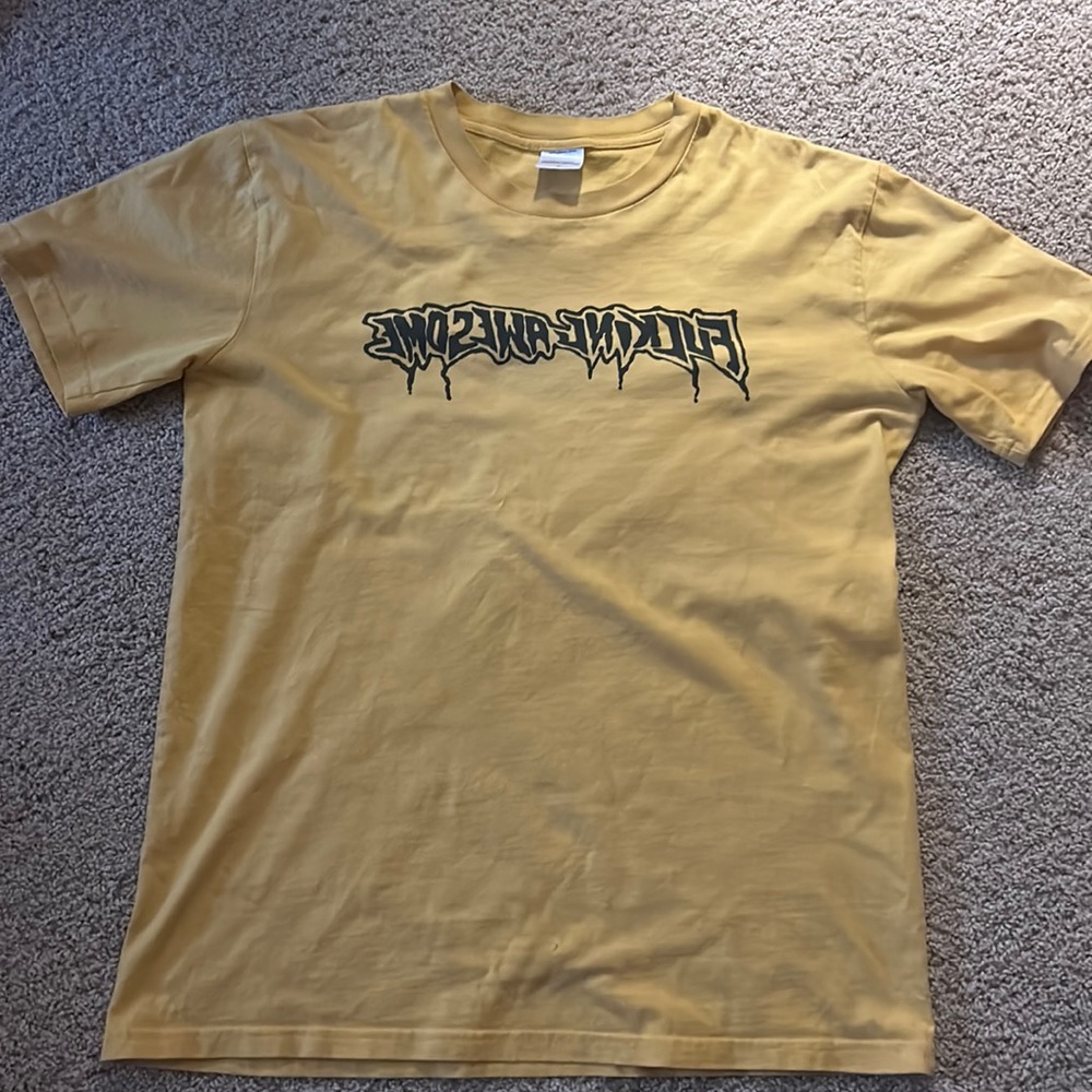 FA reverse sticker logo tee yellow